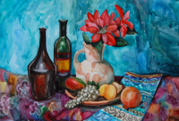 Натюрморт с красными цветами