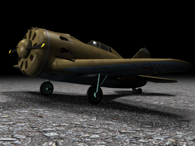 Airplane I-16 (high poly)