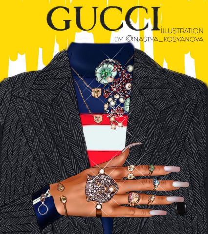 GUCCI Fashion-иллюстрация