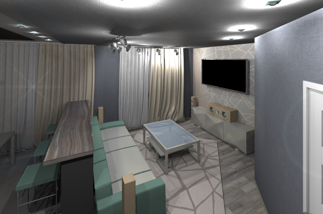 Дизайн гостиной совмещенной с кухней