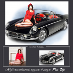 Художественный коллаж в стиле Pin Up.