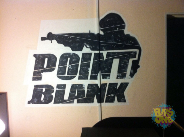 Нанесение логотипа "Point Blank" в компьютерном клубе "Skill"