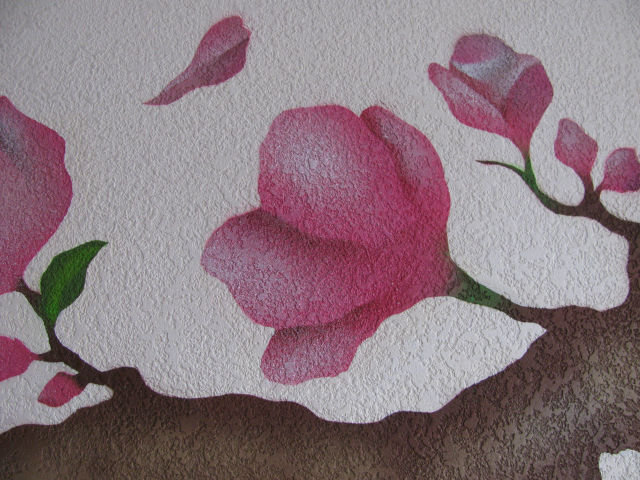 Аэрография по декоративной штукатурке