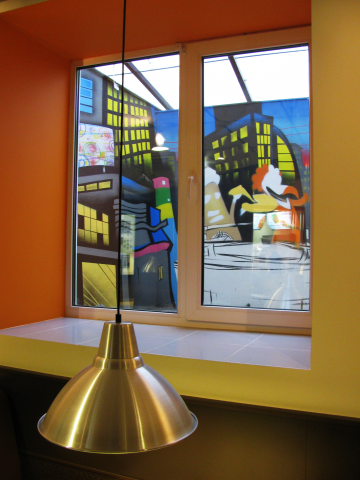 Процесс граффити для пиццерии