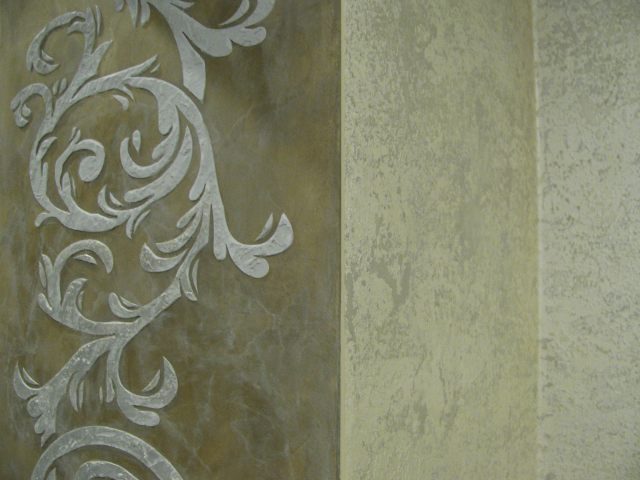 Барельеф узора по декоративной штукатурке, фрагмент