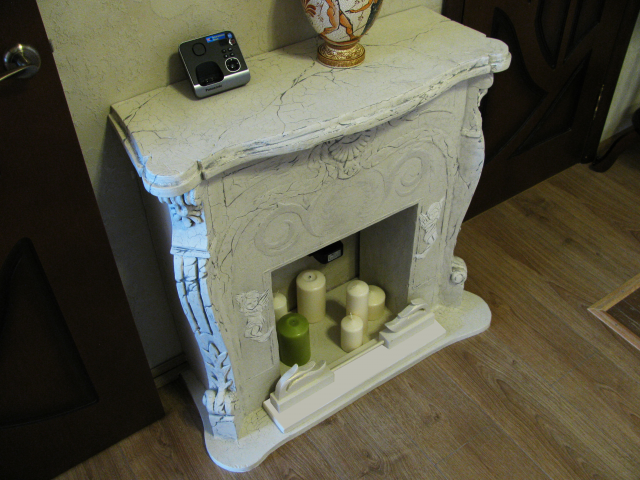 Декоративный винтажный камин, гипс