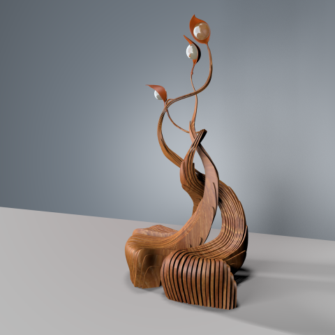 3D модель. Скамейка