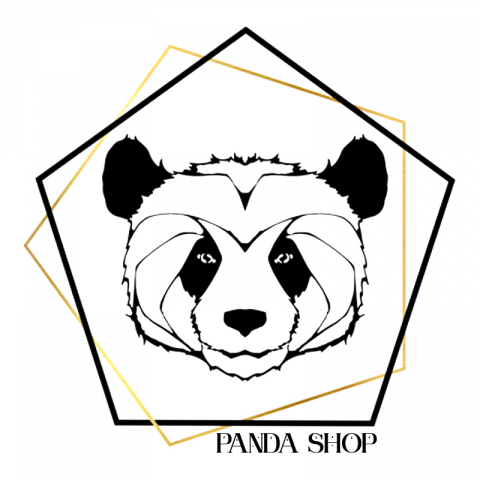 Логотип магазина с рюкзаками и сумками Panda Shop
