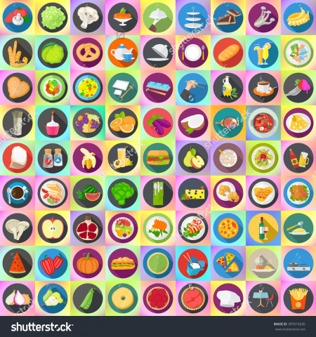 Flat vector icons set