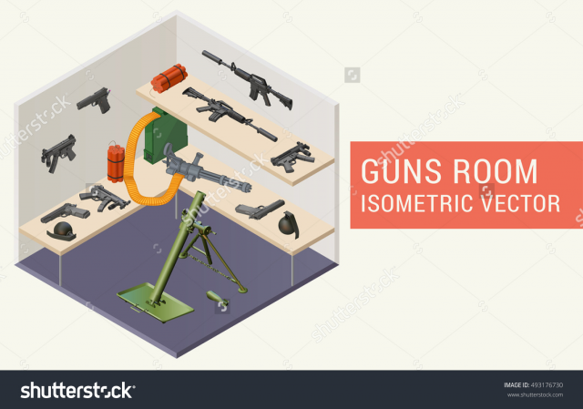 Gun room isometric view
