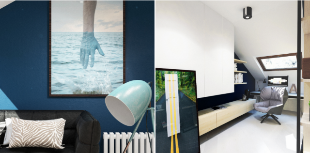 Дизайн проект квартиры с чердаком. Гостиная, ч.2