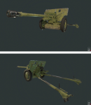 Зис-3 76-мм дивизионная пушка (low-poly)