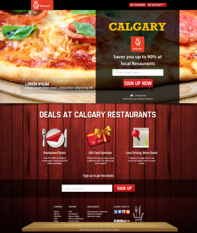 Example page (food landing page)