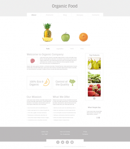 Example page (landing food blog page)