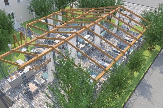 Летняя веранда бар-кафе 240м2