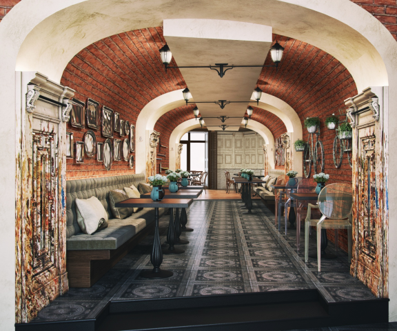 Кафе-бар в английской стилистике_260м2