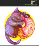 Кот с пончиком