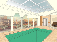 Эскизный дизайн-проект бассейна в классическом стиле