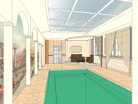 Эскизный дизайн-проект бассейна в классическом стиле