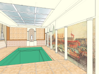 Эскизный дизайн-проект бассейна в классическом стиле