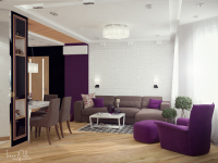 Гостинная-столовая "Purple". Вид 3