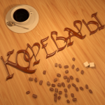 Надпись «Кофевары» с атрибутами