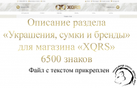 Описание раздела "Украшения, сумки, бренды" для магазина "XQRS"