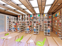 Интерьер библиотеки колледжа, вид - 2