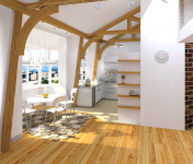 Интерьер квартиры-студии на мансардном этаже