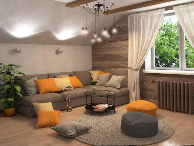 2 этаж бани в стиле Лофт