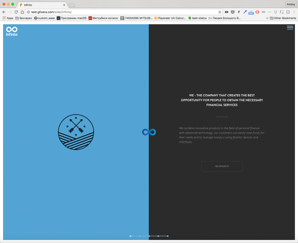 Infinto, CSS3 animation project