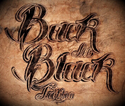 Леттеринг для тату-студии " Back in Black ".