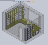 3d solidworks, NX встроенная мебель в помещении