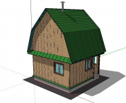 SketchUp/СкетчАп 3D модель дома (+чертежи)