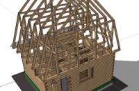 SketchUp/СкетчАп 3D модель дома (+чертежи)