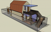 3D sketchup участок с домом