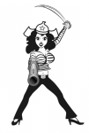 Revolution Girl, векторный рисуно