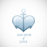Anchor symbol of love blue icon