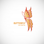 Butterfly illustration of symbol, icon