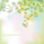 Bright sun vector illustration of branches with leaves