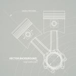 Abstract technical background pistons