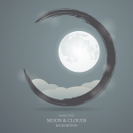 Abstract background with the image of the moon and clouds