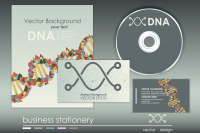 stationery business polygonal abstract colored DNA