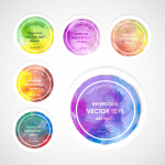 Abstract watercolor grunge round colored banners