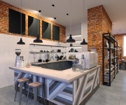 Визуализация интерьера кафе Tasty coffee