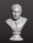 3D модель,В.В.Путин, бюст .  Blender.Sculpting.  3D model , Prim