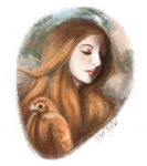 Девушка с птицей