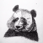 Панда. Стиль dotwork