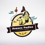 Логотип для рыболовного сайта "Ловись Рыбка"
