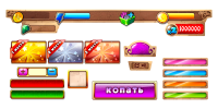 кнопки,панели для игры "изумрудиум"